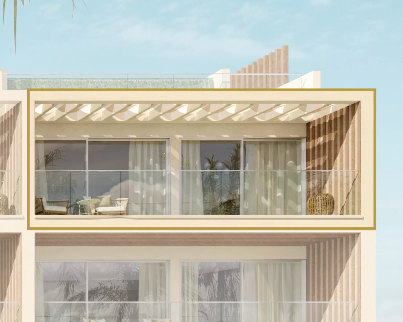 Outside view of the balconies of THE Penthouse Apartments.