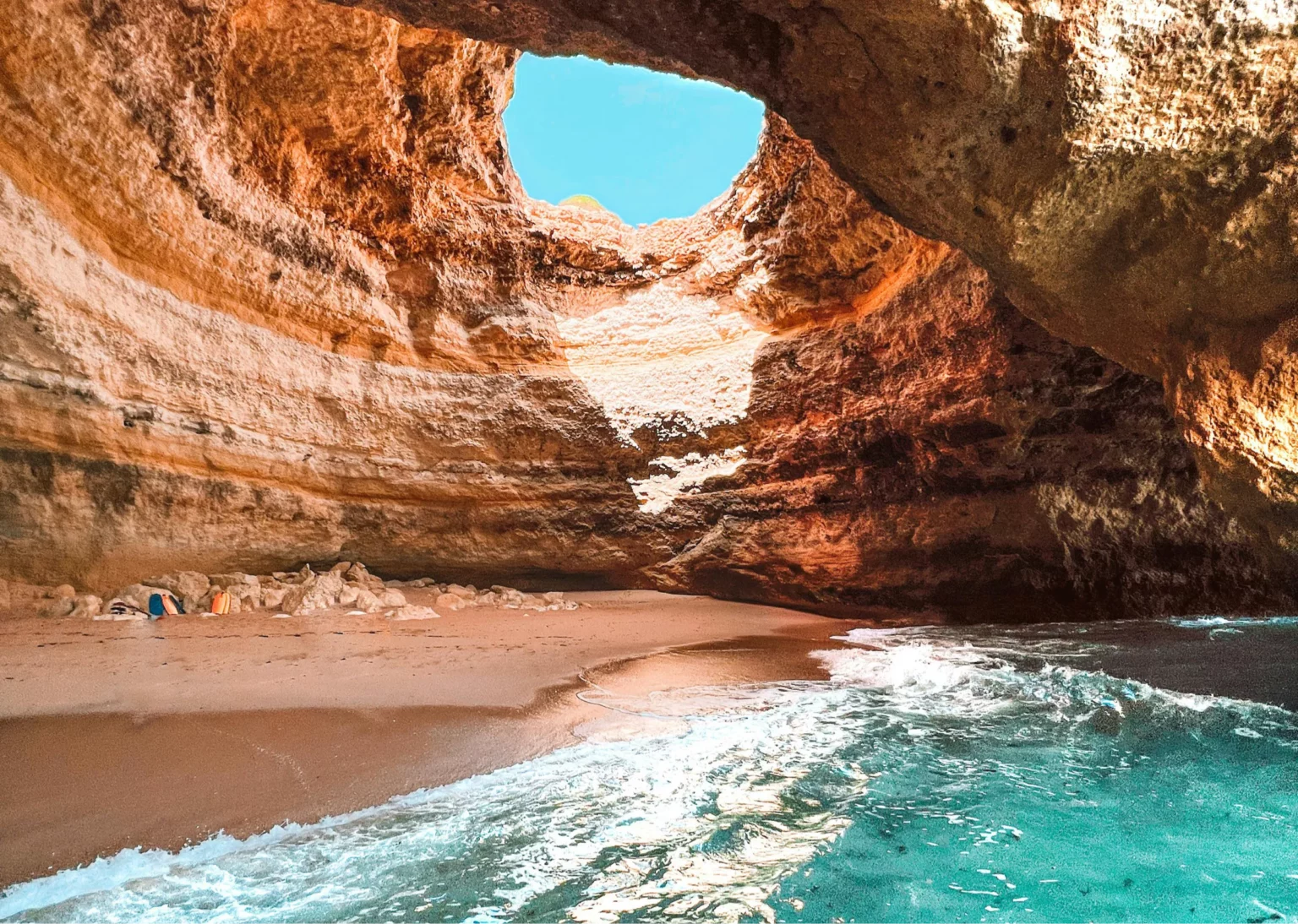 The Benagil caves, an iconic coastal formation in the Algarve.