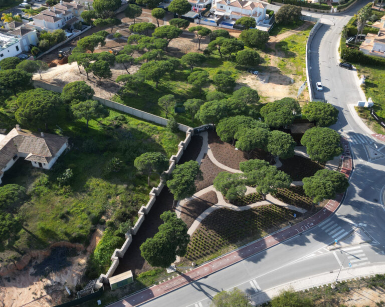 Bird's-eye view of THE V Apartments.